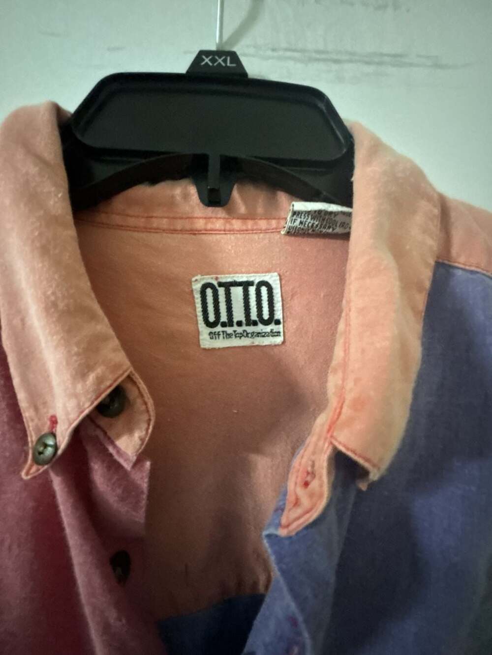 Vintage OTTO Off The Tap Organization Short Sleeve Colorblock Button-Down Shirt